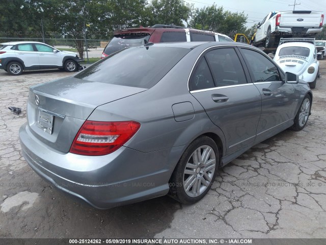 WDDGF4HB2CR225925 - 2012 MERCEDES-BENZ C GRAY photo 4