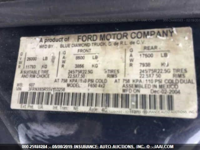 3FRNX65R55V153258 - 2005 FORD F650 SUPER DUTY Unknown photo 10