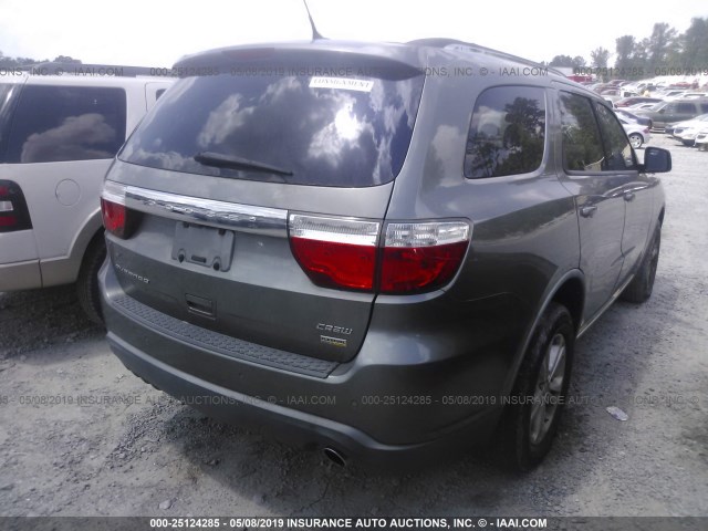 1D4RD4GG3BC634042 - 2011 DODGE DURANGO CREW GRAY photo 4