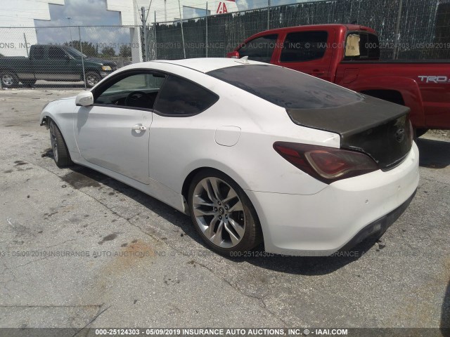 KMHHU6KJ9DU080571 - 2013 HYUNDAI GENESIS COUPE  WHITE photo 3