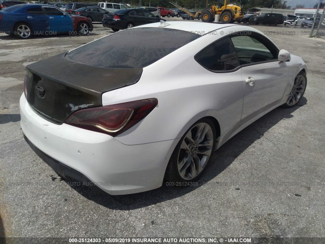 KMHHU6KJ9DU080571 - 2013 HYUNDAI GENESIS COUPE  WHITE photo 4