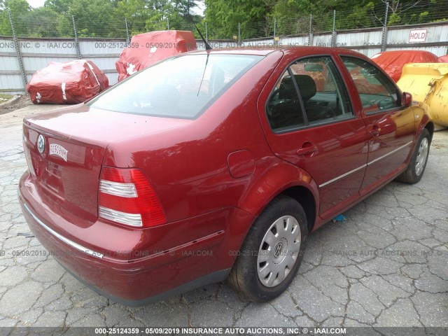 3VWRA69MX5M024482 - 2005 VOLKSWAGEN JETTA GL RED photo 4