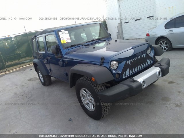 1J4BB3H19AL214013 - 2010 JEEP WRANGLER UNLIMITE  BLUE photo 1