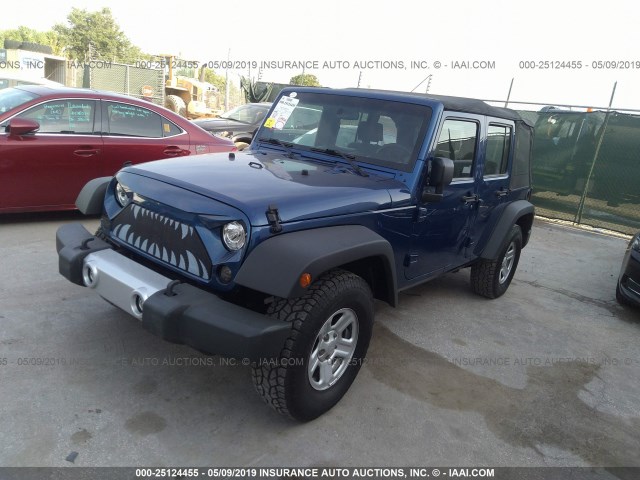 1J4BB3H19AL214013 - 2010 JEEP WRANGLER UNLIMITE  BLUE photo 2