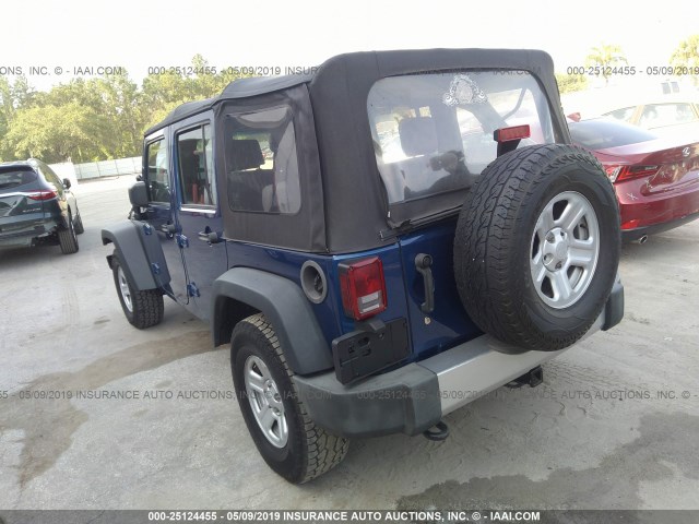 1J4BB3H19AL214013 - 2010 JEEP WRANGLER UNLIMITE  BLUE photo 3