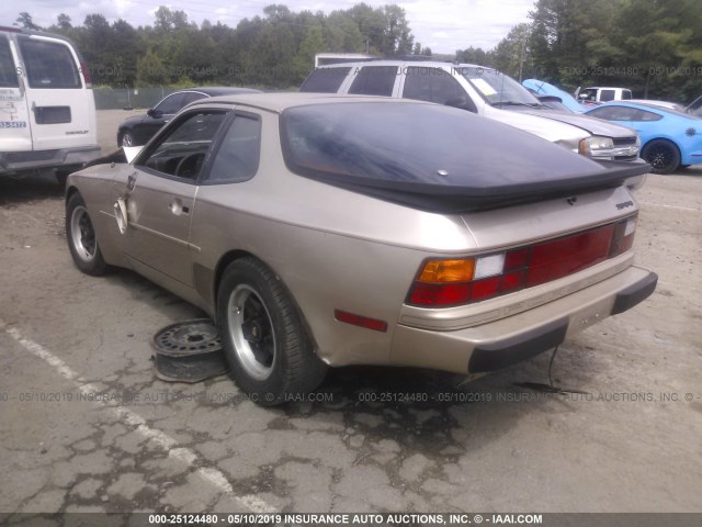 WP0AA0943FN473913 - 1985 PORSCHE 944 GOLD photo 3