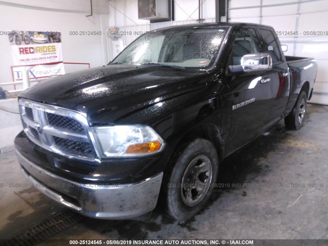 1C6RD6GPXCS189211 - 2012 DODGE RAM 1500 SLT BLACK photo 2