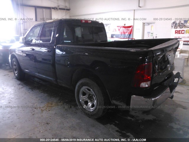 1C6RD6GPXCS189211 - 2012 DODGE RAM 1500 SLT BLACK photo 3