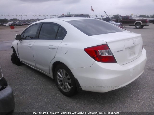 2HGFB2F9XCH532265 - 2012 HONDA CIVIC EXL WHITE photo 3