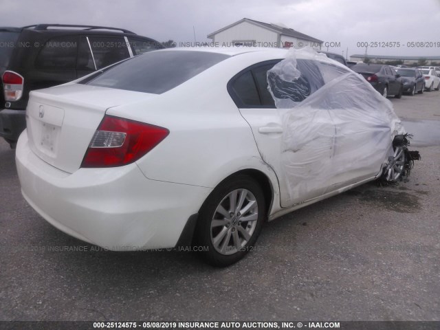 2HGFB2F9XCH532265 - 2012 HONDA CIVIC EXL WHITE photo 4