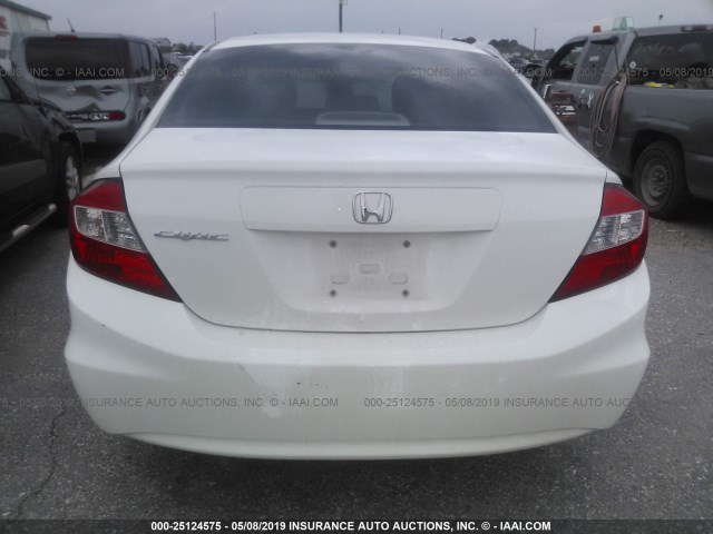 2HGFB2F9XCH532265 - 2012 HONDA CIVIC EXL WHITE photo 6