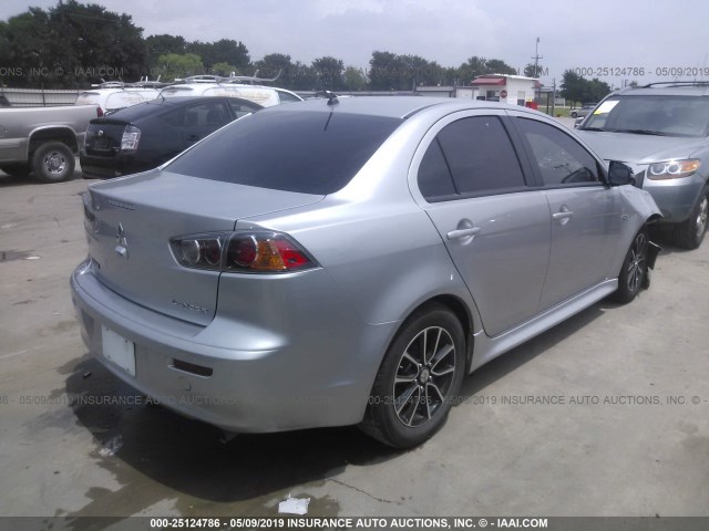 JA32U2FU0HU004457 - 2017 MITSUBISHI LANCER ES SILVER photo 4