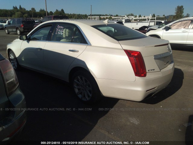 1G6AR5SX3E0170736 - 2014 CADILLAC CTS LUXURY COLLECTION WHITE photo 3