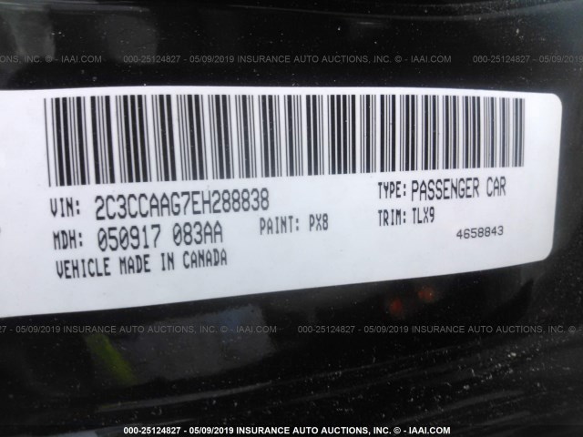 2C3CCAAG7EH288838 - 2014 CHRYSLER 300 BLACK photo 9