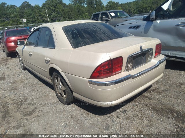 1LNHM87A21Y602885 - 2001 LINCOLN LS GOLD photo 3