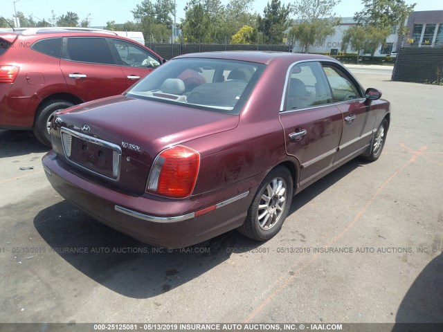 KMHFU45EX5A391357 - 2005 HYUNDAI XG 350 MAROON photo 4