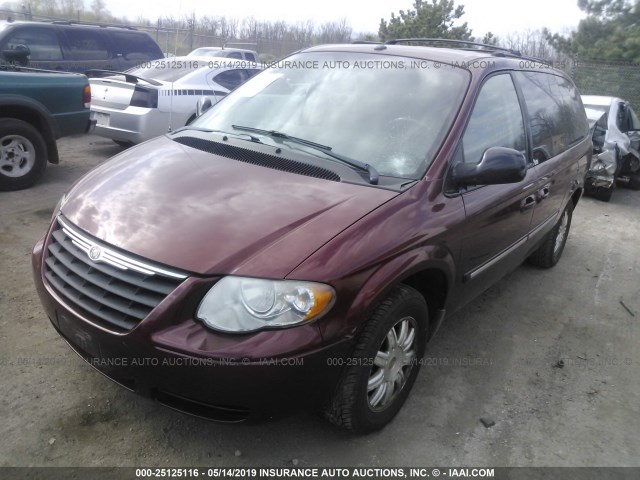 2A4GP54L87R103351 - 2007 CHRYSLER TOWN & COUNTRY TOURING MAROON photo 2