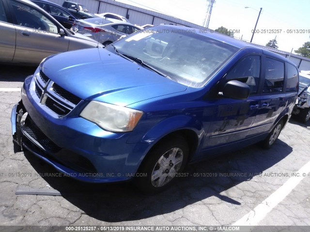 2D4RN4DG2BR720645 - 2011 DODGE GRAND CARAVAN EXPRESS BLUE photo 2