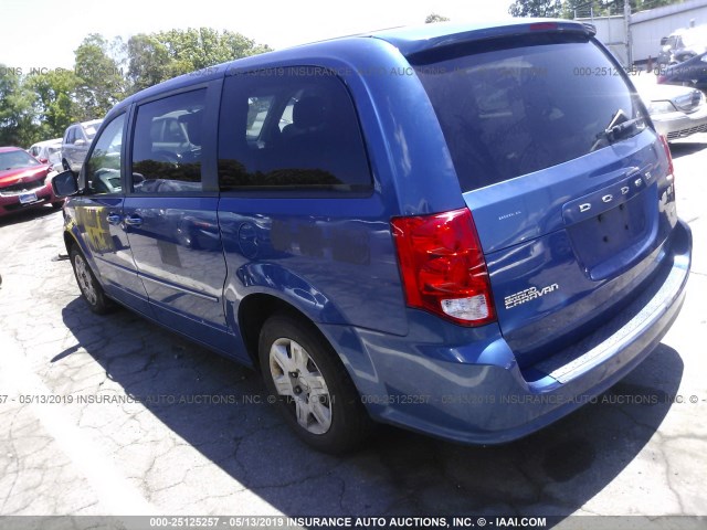 2D4RN4DG2BR720645 - 2011 DODGE GRAND CARAVAN EXPRESS BLUE photo 3