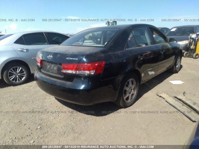 KMHEU46C06A085486 - 2006 HYUNDAI SONATA GLS/LX BLUE photo 4