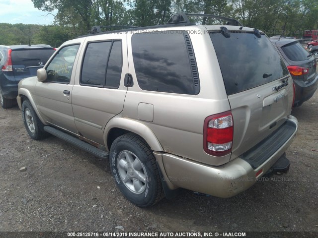 JN8DR09Y71W601280 - 2001 NISSAN PATHFINDER LE/SE/XE GOLD photo 3