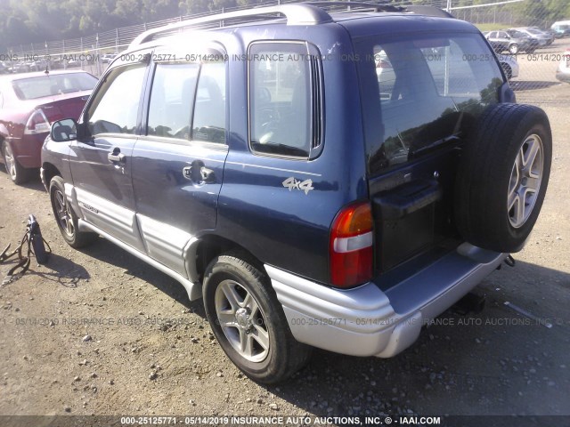 2CNBJ634426931971 - 2002 CHEVROLET TRACKER LT BLUE photo 3