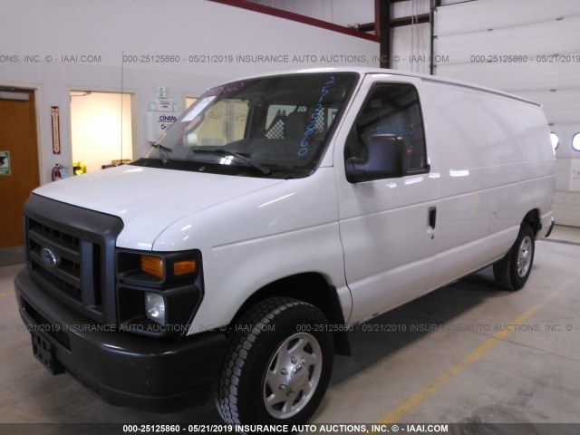 1FTNE1EW6EDA02670 - 2014 FORD ECONOLINE E150 VAN WHITE photo 2