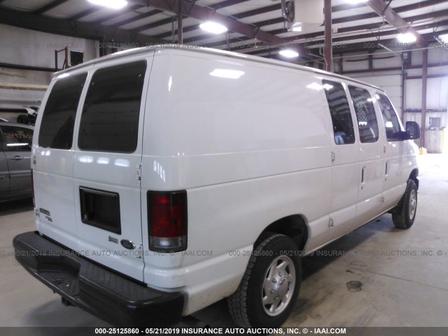 1FTNE1EW6EDA02670 - 2014 FORD ECONOLINE E150 VAN WHITE photo 4