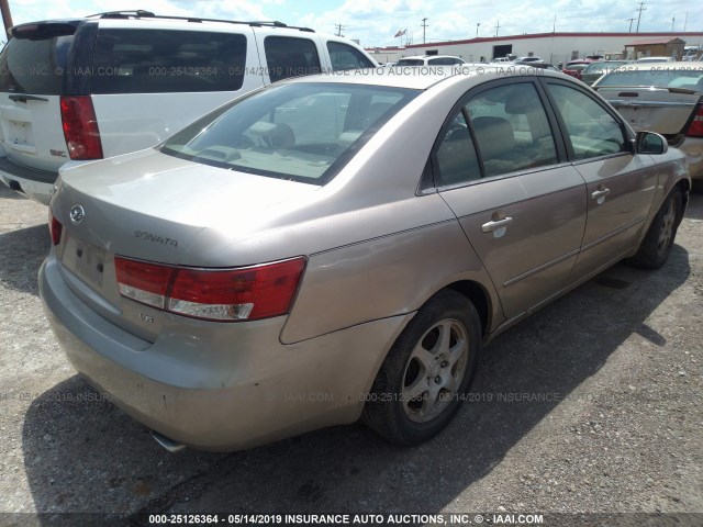 5NPEU46F07H158607 - 2007 HYUNDAI SONATA SE/LIMITED TAN photo 4