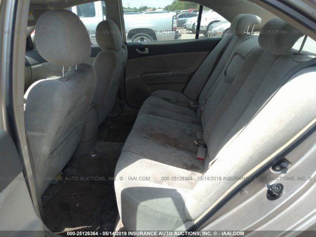 5NPEU46F07H158607 - 2007 HYUNDAI SONATA SE/LIMITED TAN photo 8