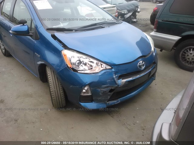 JTDKDTB34C1513515 - 2012 TOYOTA PRIUS C BLUE photo 6