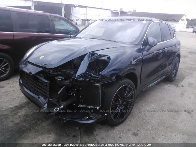 WP1AC2A28DLA92999 - 2013 PORSCHE CAYENNE TURBO BLUE photo 2