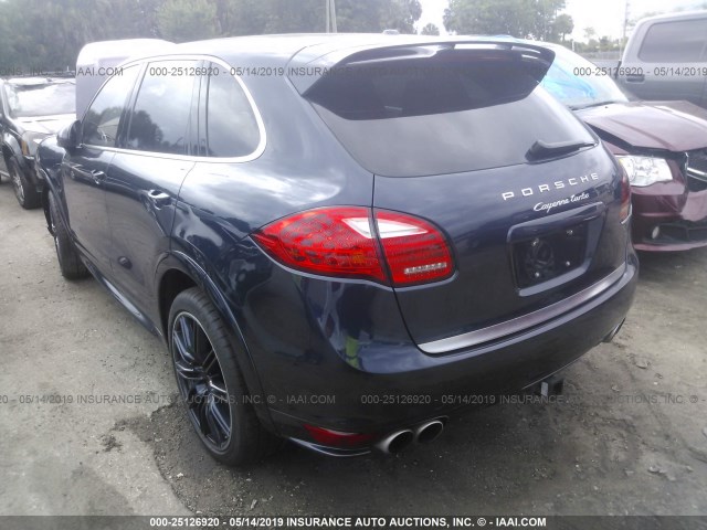 WP1AC2A28DLA92999 - 2013 PORSCHE CAYENNE TURBO BLUE photo 3