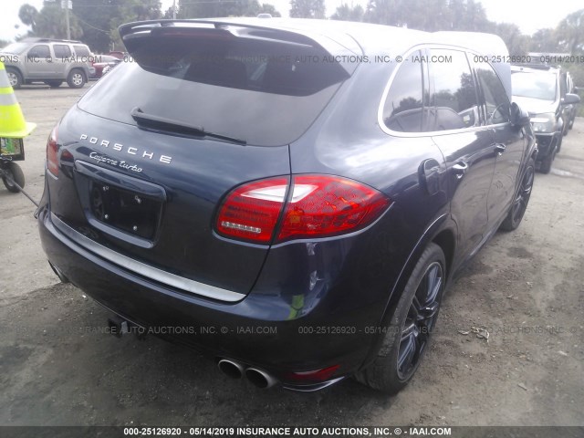 WP1AC2A28DLA92999 - 2013 PORSCHE CAYENNE TURBO BLUE photo 4