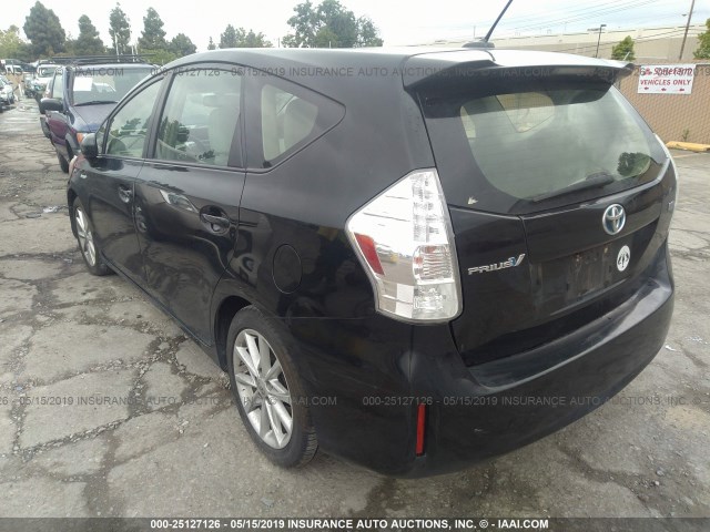 JTDZN3EU9C3158149 - 2012 TOYOTA PRIUS V BLACK photo 3