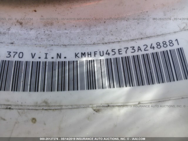 KMHFU45E73A248881 - 2003 HYUNDAI XG 350 WHITE photo 9