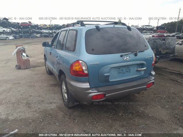 KM8SC13D73U534335 - 2003 HYUNDAI SANTA FE GLS/LX BLUE photo 3