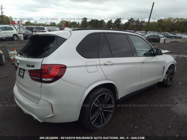 5YMKT6C55H0U38848 - 2017 BMW X5 M WHITE photo 4