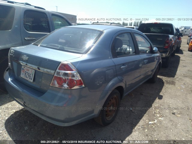 KL1TD56647B079298 - 2007 CHEVROLET AVEO LS BLUE photo 4