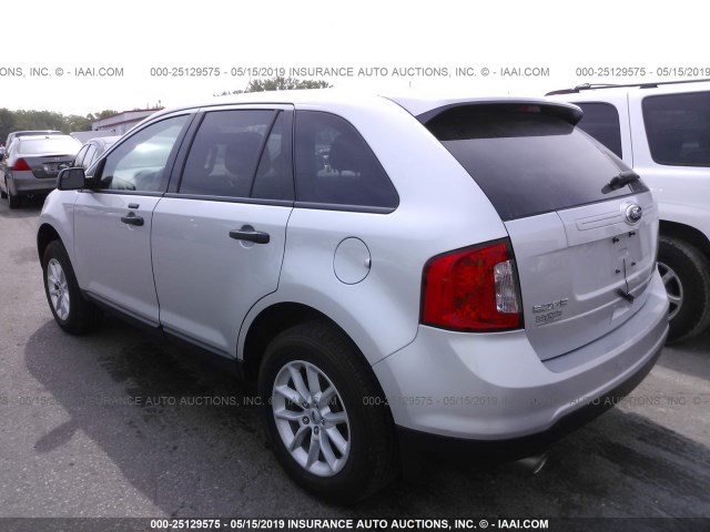 2FMDK3GC4DBE33706 - 2013 FORD EDGE SE SILVER photo 3