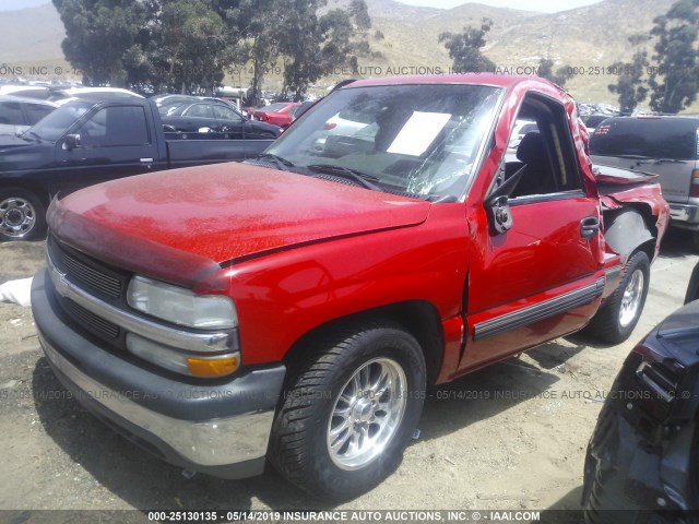 1GCEC14VX1Z243613 - 2001 CHEVROLET SILVERADO C1500 RED photo 2