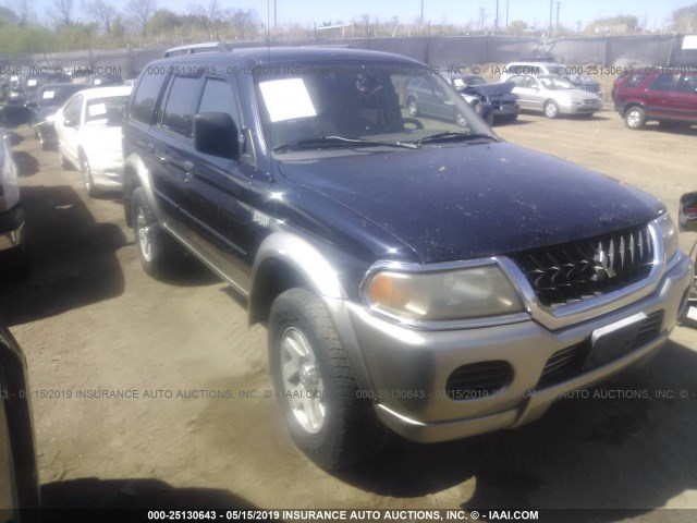 JA4MT31R82P011744 - 2002 MITSUBISHI MONTERO SPORT XLS Navy photo 1