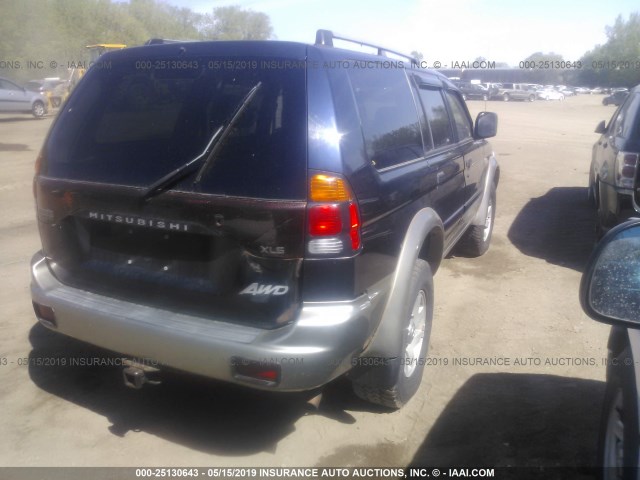 JA4MT31R82P011744 - 2002 MITSUBISHI MONTERO SPORT XLS Navy photo 4