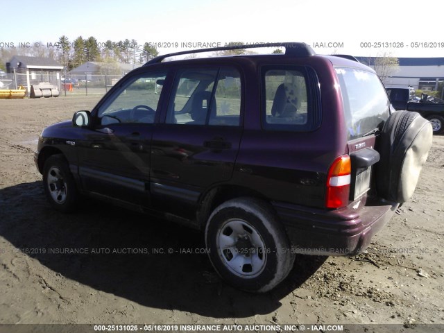 2S3TD52V126104189 - 2002 SUZUKI VITARA JLX MAROON photo 3