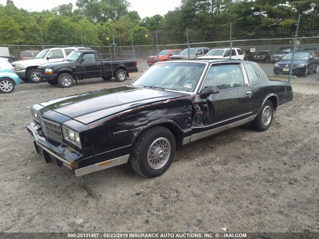 1G1GZ37H0GR123653 - 1986 CHEVROLET MONTE CARLO  BLACK photo 2