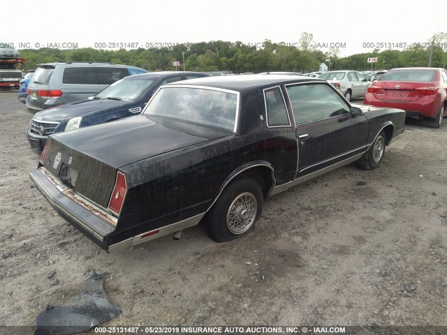 1G1GZ37H0GR123653 - 1986 CHEVROLET MONTE CARLO  BLACK photo 4