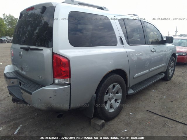 5N1AA08B54N714847 - 2004 NISSAN ARMADA SE/LE SILVER photo 4