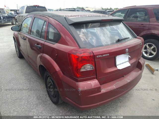 1B3HB48B47D349676 - 2007 DODGE CALIBER SXT RED photo 3