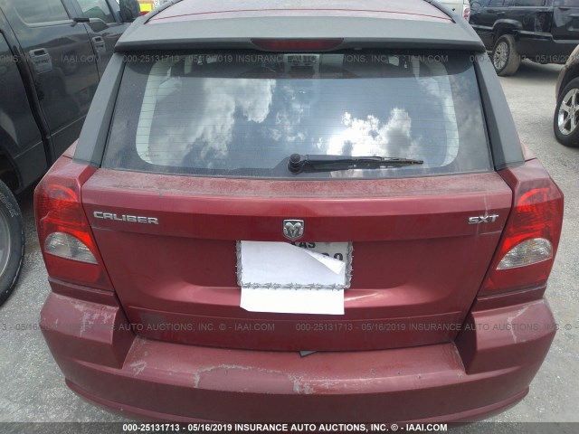 1B3HB48B47D349676 - 2007 DODGE CALIBER SXT RED photo 6