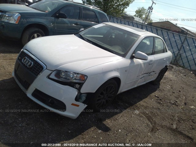 WAUAF78E28A168317 - 2008 AUDI A4 2.0T WHITE photo 2